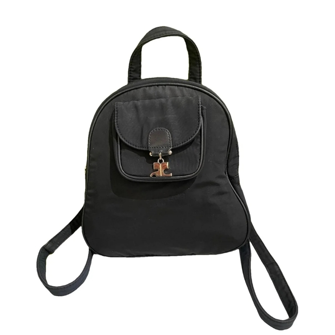 Courrges Vintage Cloth Black Backpack